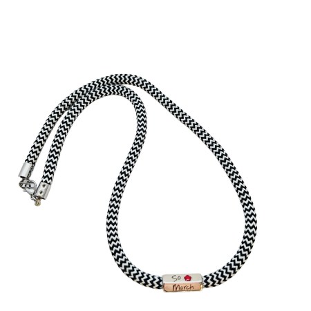 necklace with cord white and black and march1